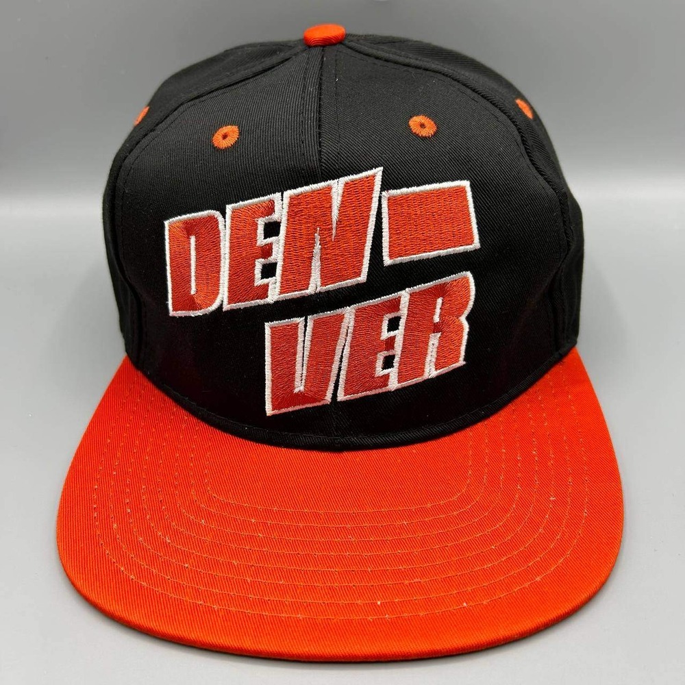 Vintage Denver Hat Men Black Red Embroidered Eclipse‎ Snap Back Cap New